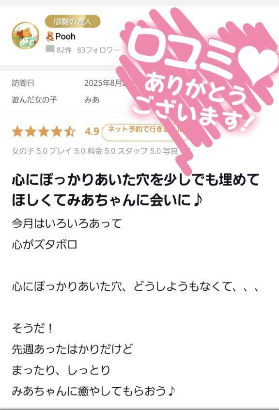 【お礼写メ日記】