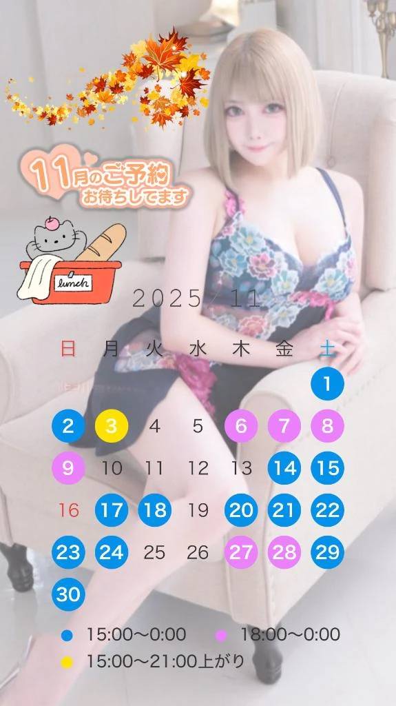 11月の出勤予定💗