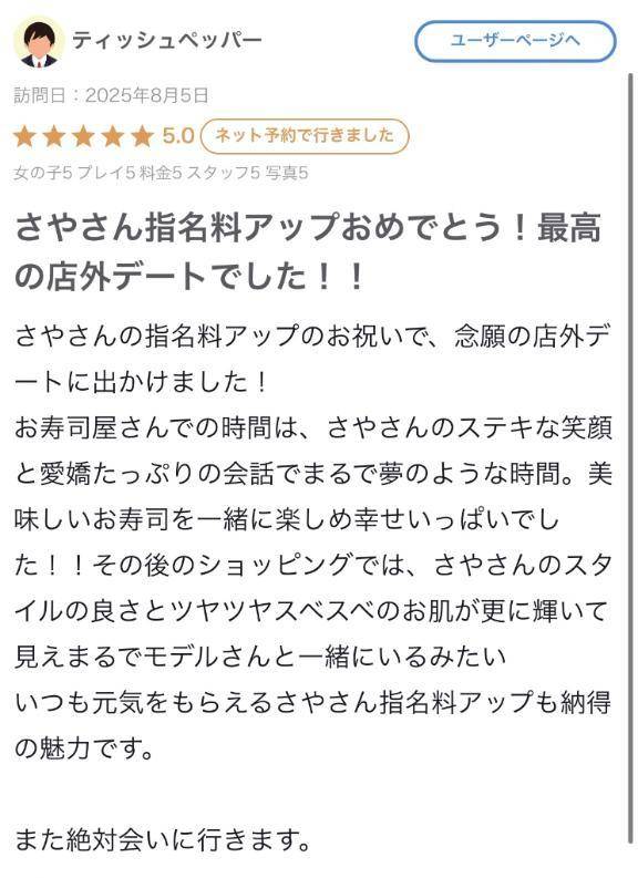 【お礼写メ日記】