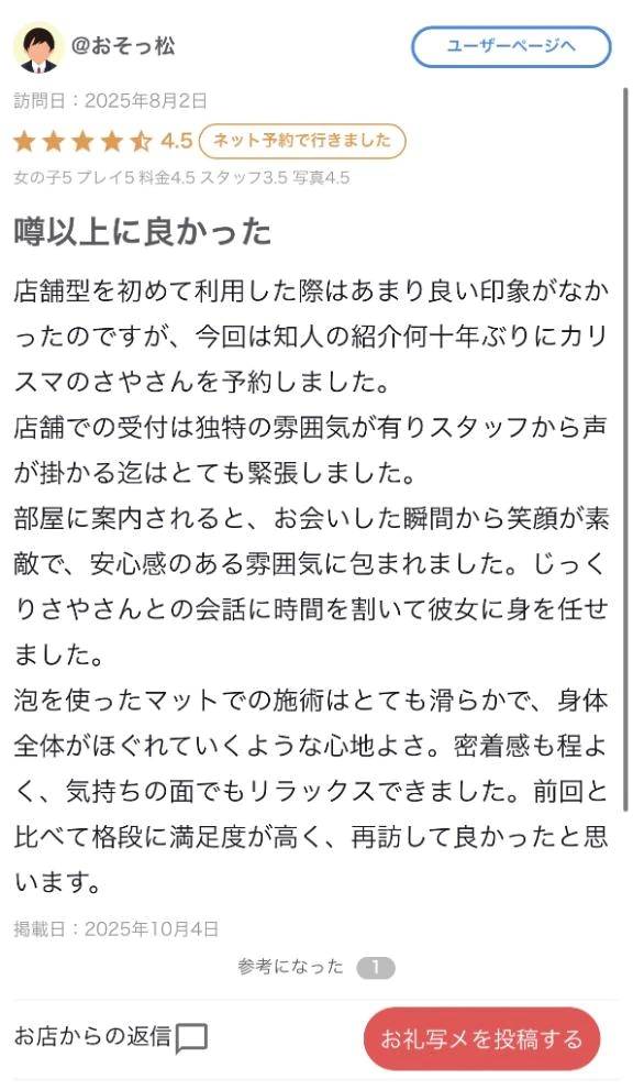 【お礼写メ日記】