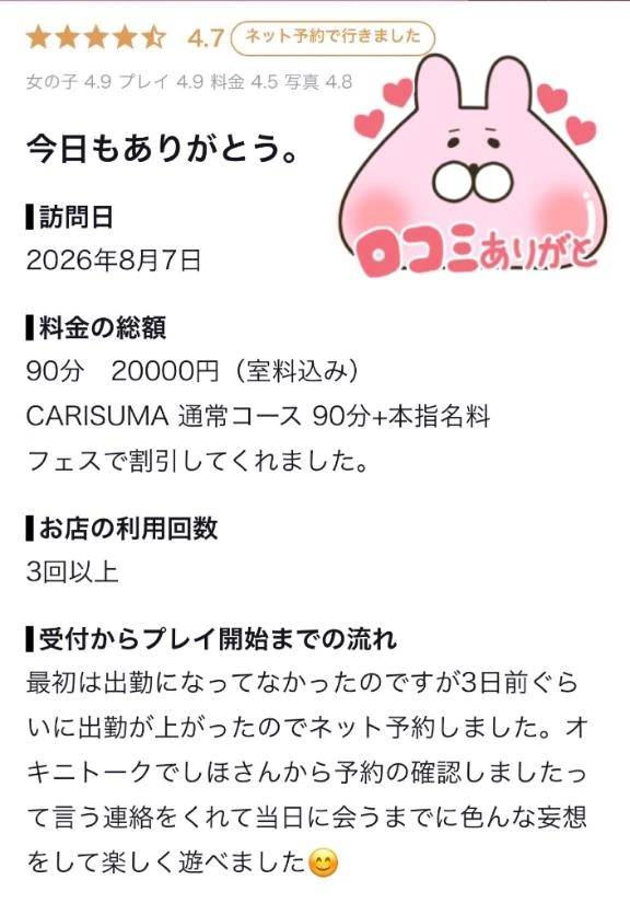 【お礼写メ日記】