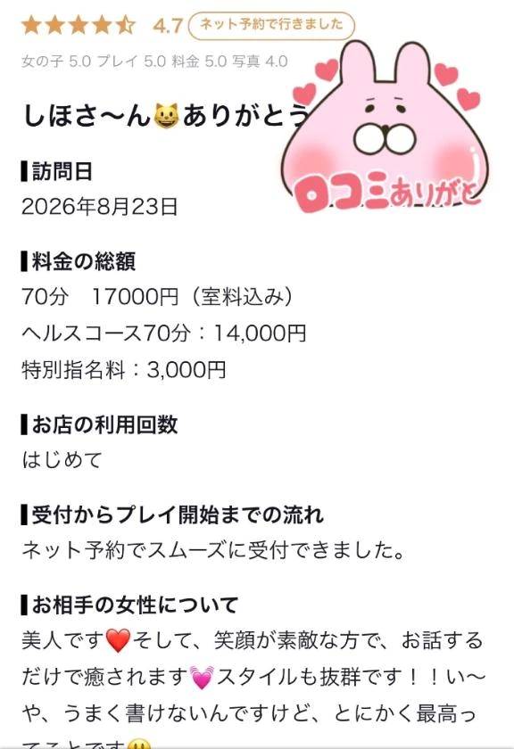 【お礼写メ日記】