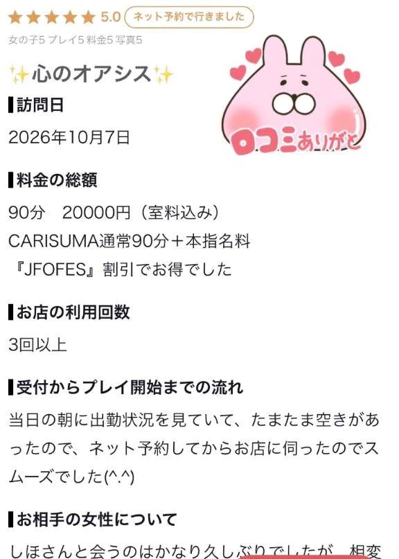 【お礼写メ日記】