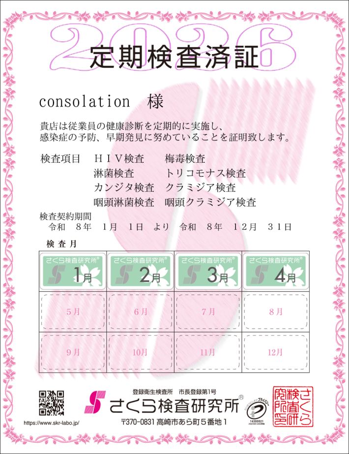 ◇◇◇性病検査実施店◇◇◇