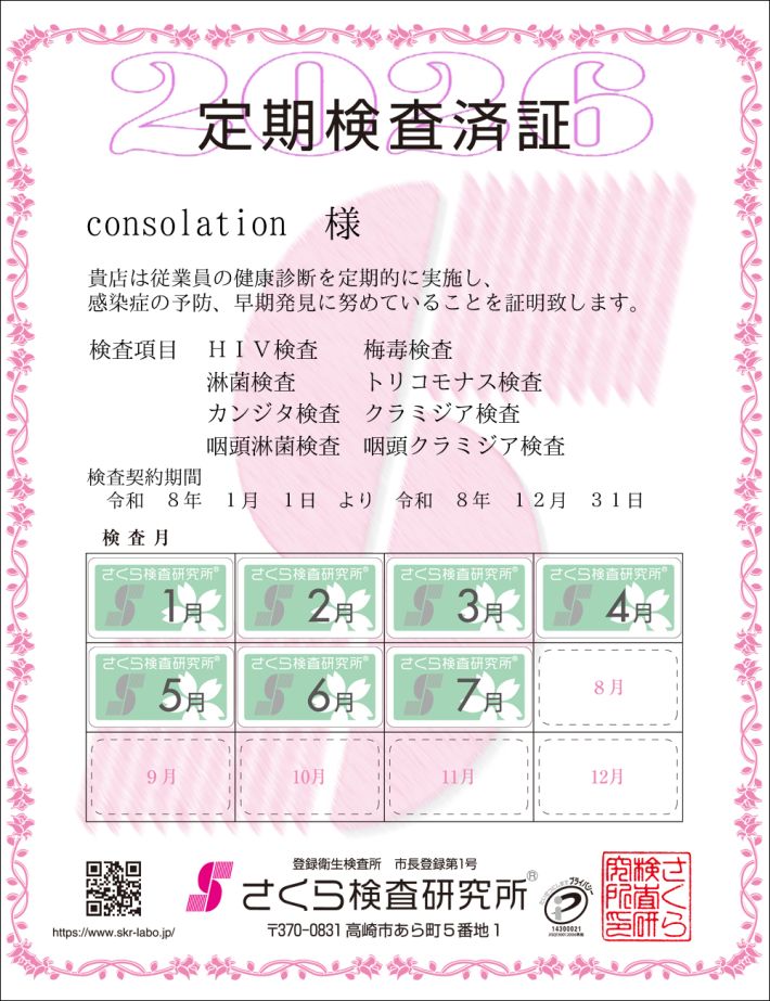 ◇◇◇性病検査実施店◇◇◇