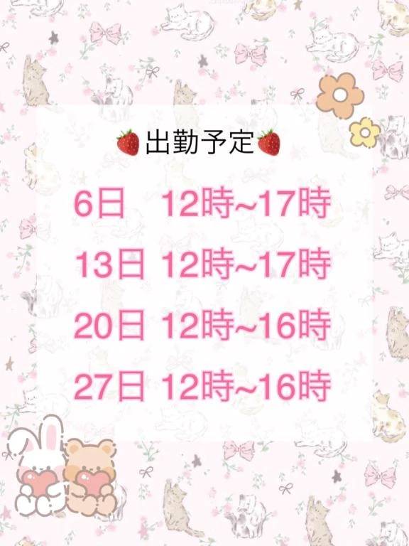 出勤予定🛁𓈒 𓂂𓏸