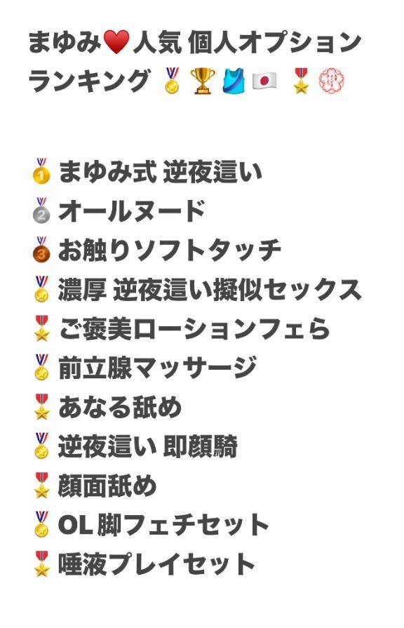 ?まゆみ人気OPランキング ????