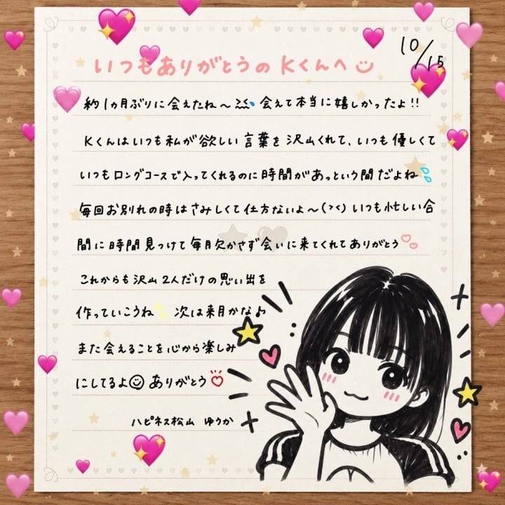 10/15 いつもありがとうのKくんへ💌🤍
