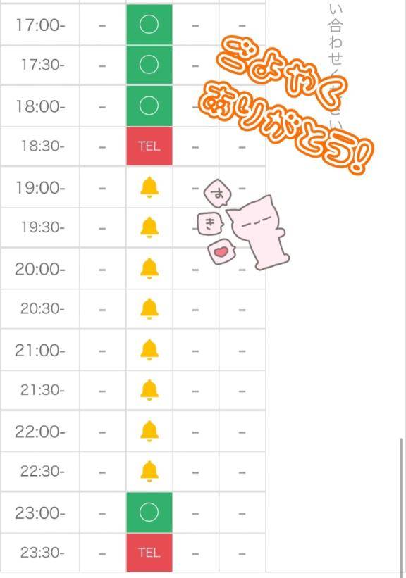 5/29(金):空き枠?