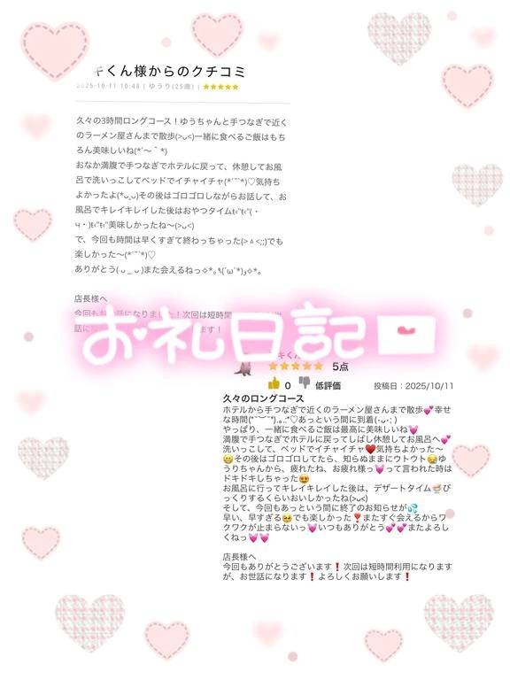 口コミお礼