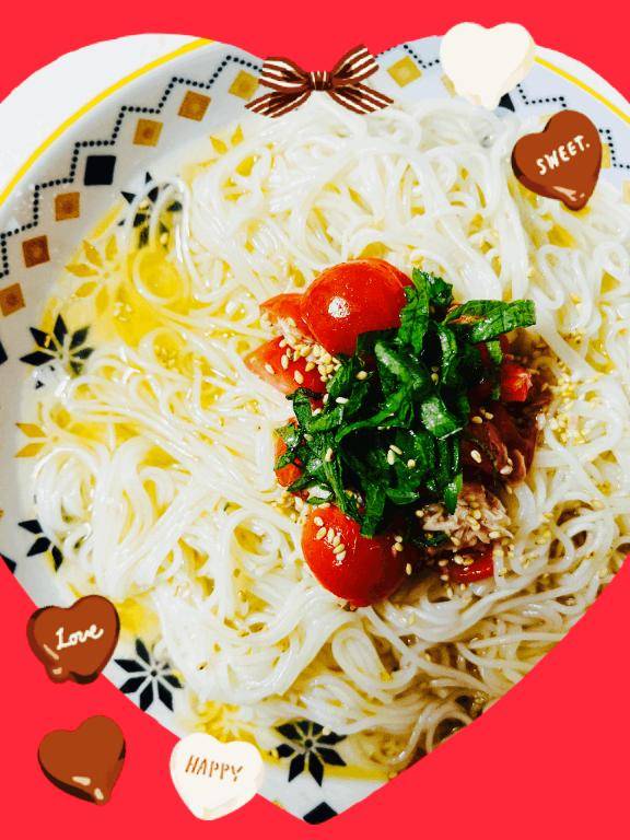 本日21時～出勤??本日のしおりの晩御飯はトマトツナ素麺＆豚肉の冷しゃぶ