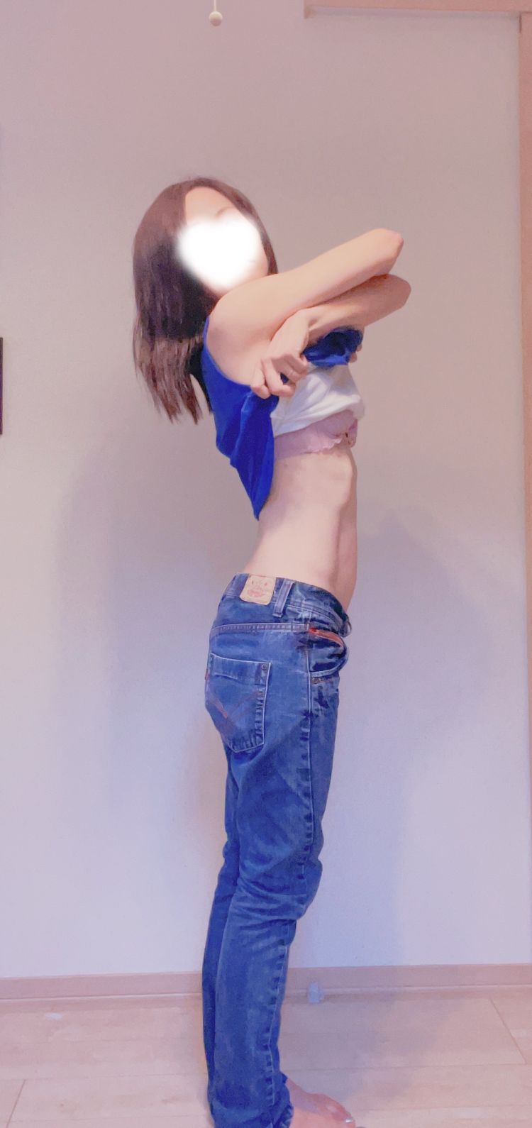 ジーンズ姿…