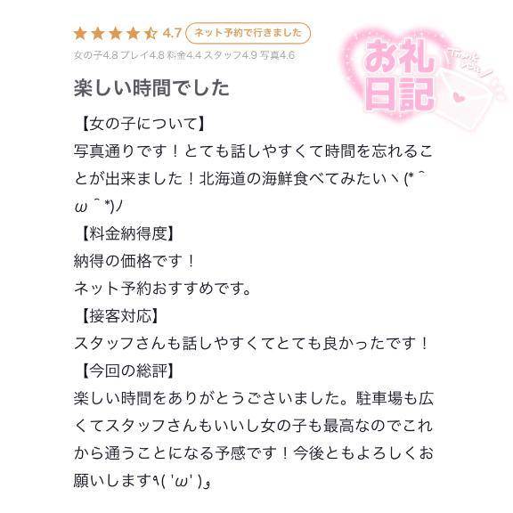 【お礼写メ日記】