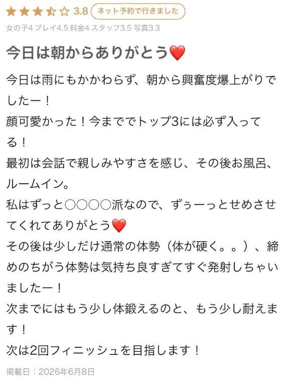 【お礼写メ日記】