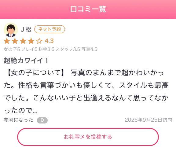 【お礼写メ日記】