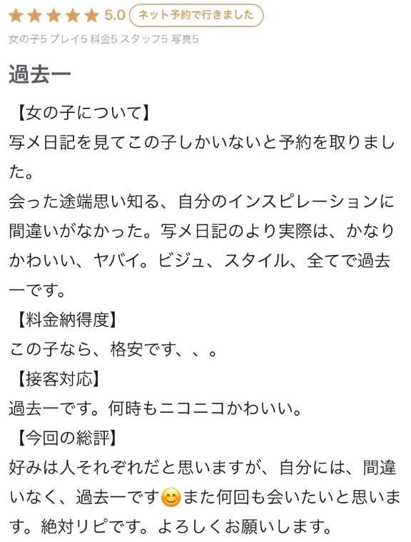 【口コミお礼写メ日記】