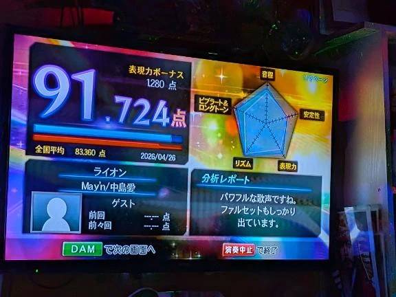 この前のカラオケー！