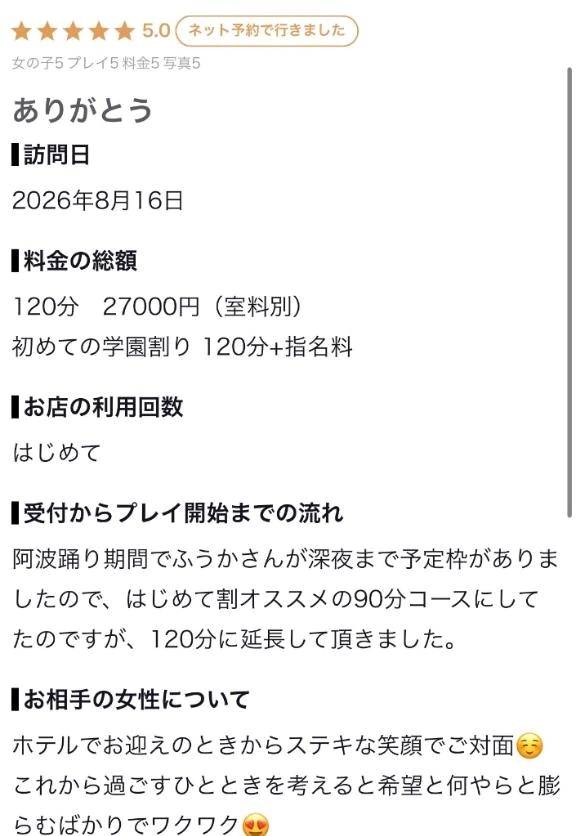 【お礼写メ日記】