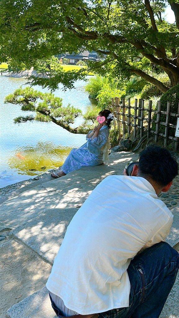 浴衣撮影in岡山後楽園