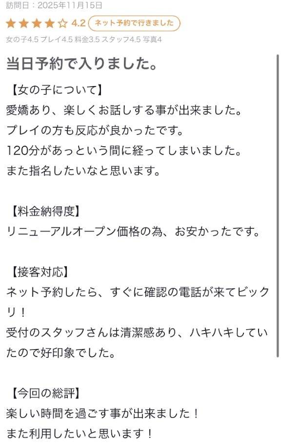 【お礼写メ日記】