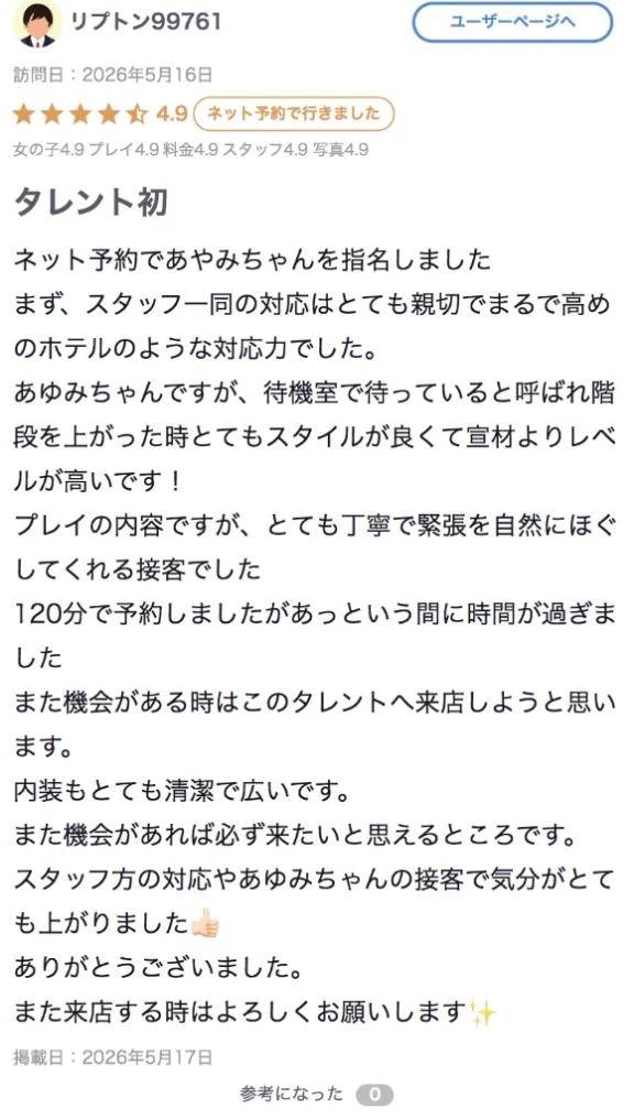 【お礼写メ日記】