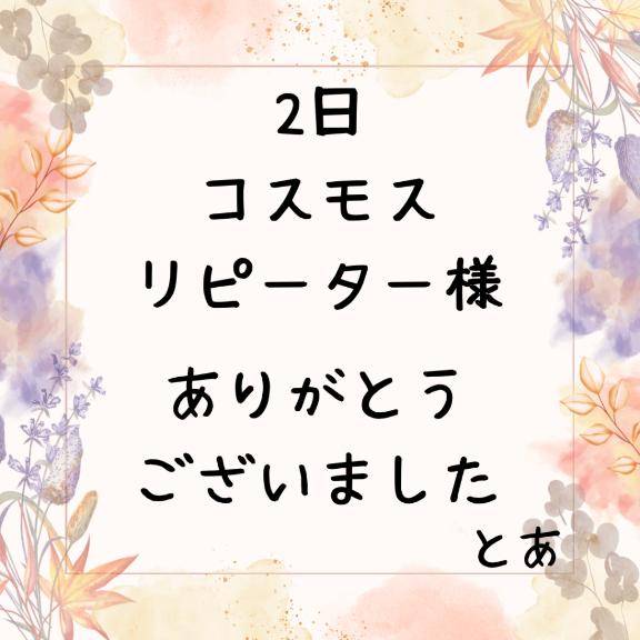 2日 コスモス リピーター様