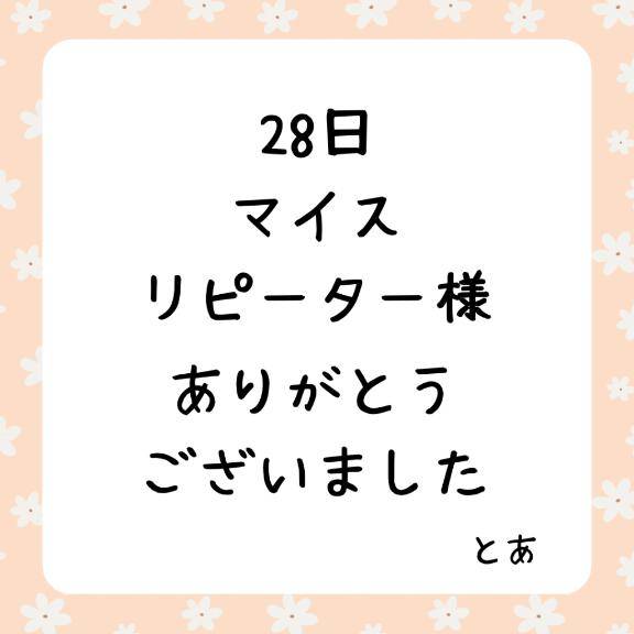 28日 マイス リピーター様