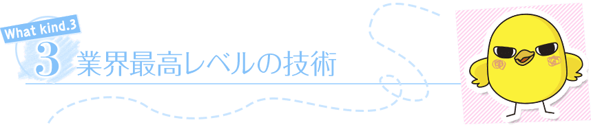 業界最高レベルの技術