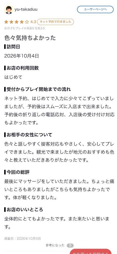 【お礼写メ日記】